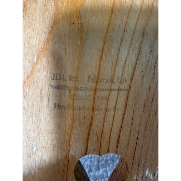 VTG Handmade Guardian Angel Wooden Wall Hanging Green Heart Rustic Decor - Picture 7 of 9